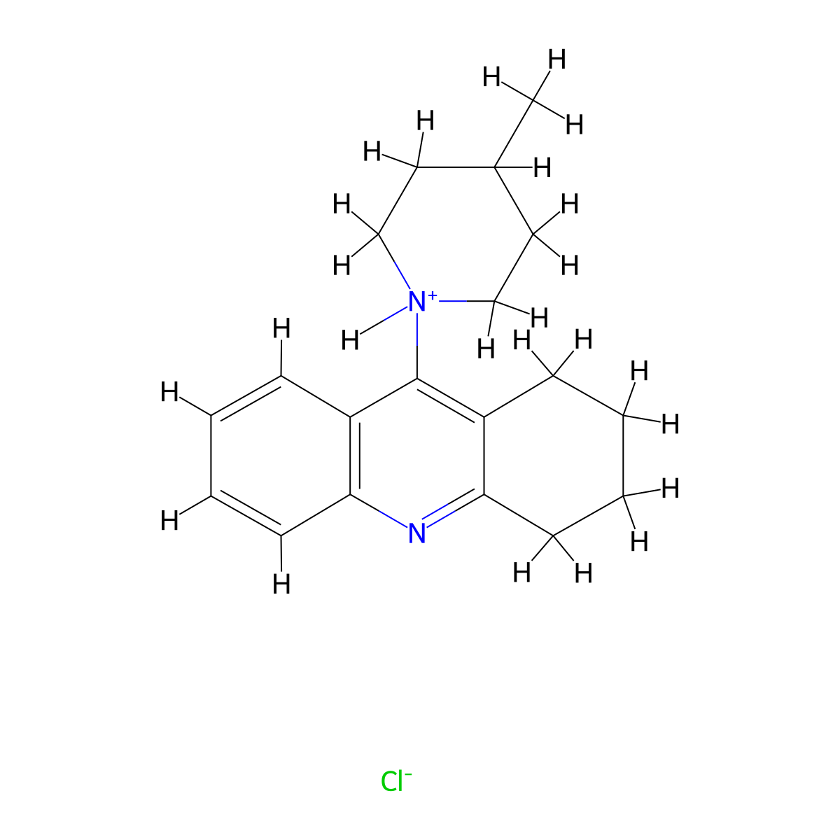9-(4-Methylpiperidin-1-yl)-1,2,3,4-tetrahydroacridine--hydrogen chloride (1/1) molecular structure, CAS 113106-74-4
