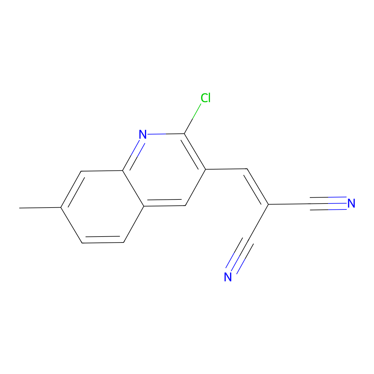 2-[(2-Chloro-7-methylquinolin-3-yl)methylidene]propanedinitrile molecular structure, CAS 113110-96-6