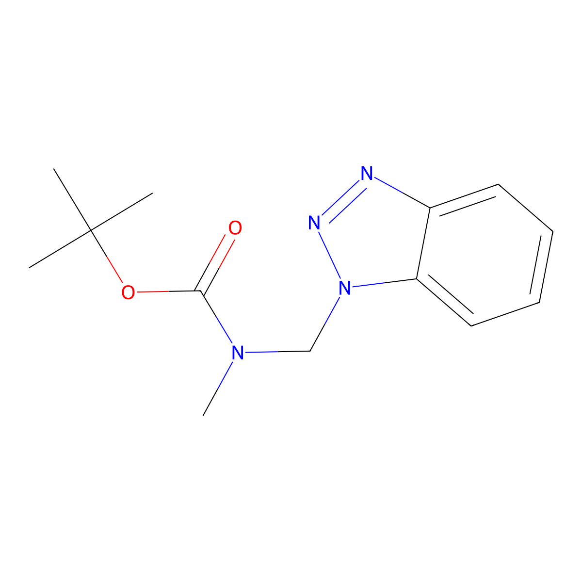 tert-Butyl N-(1H-1,2,3-benzotriazol-1-ylmethyl)-N-methylcarbamate molecular structure, CAS 1131148-25-8