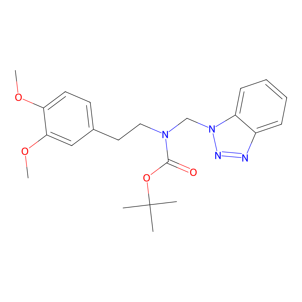 tert-Butyl N-(1H-1,2,3-benzotriazol-1-ylmethyl)-N-[2-(3,4-dimethoxyphenyl)ethyl]carbamate molecular structure, CAS 1131148-61-2