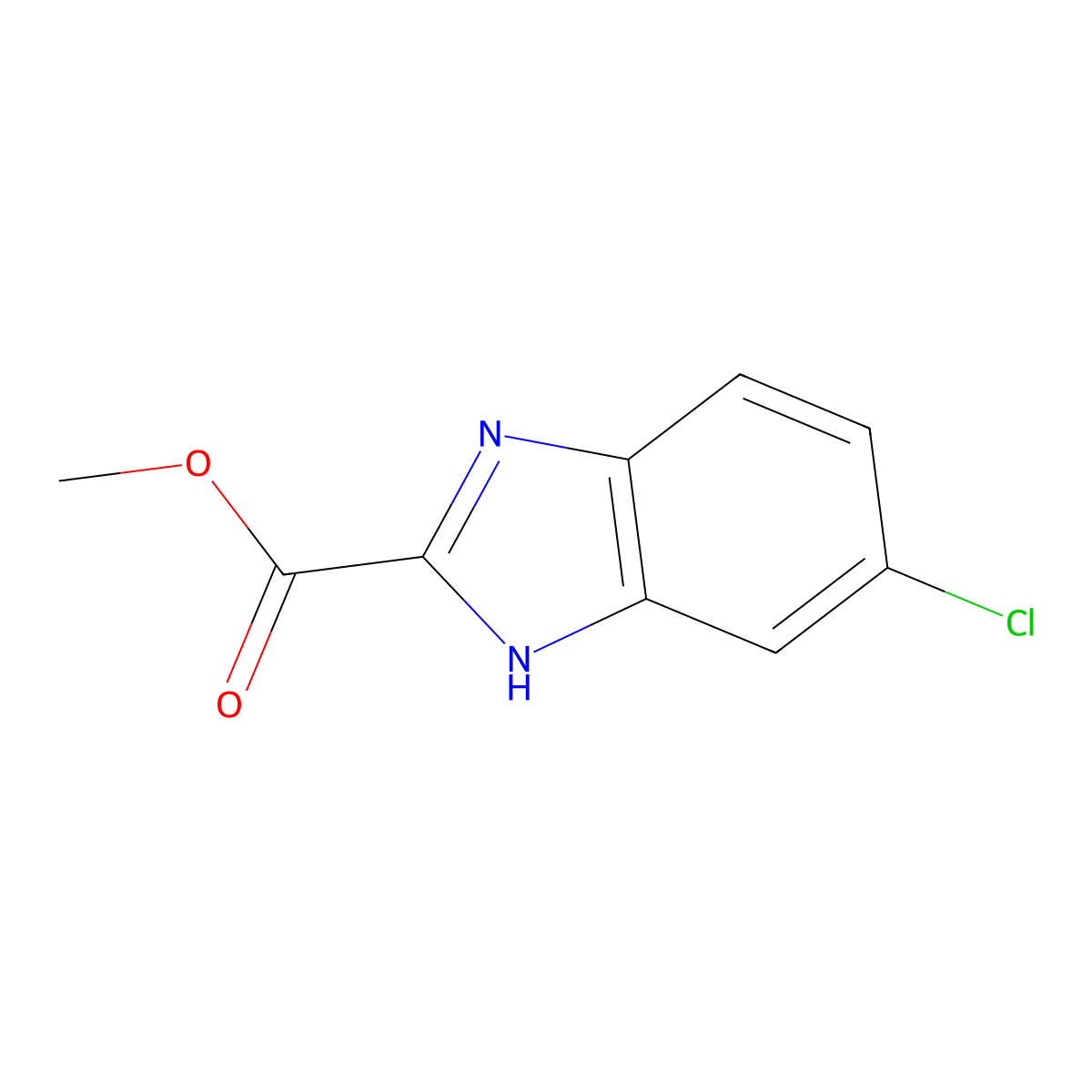 methyl 6-chloro-1H-1,3-benzodiazole-2-carboxylate molecular structure, CAS 113115-62-1