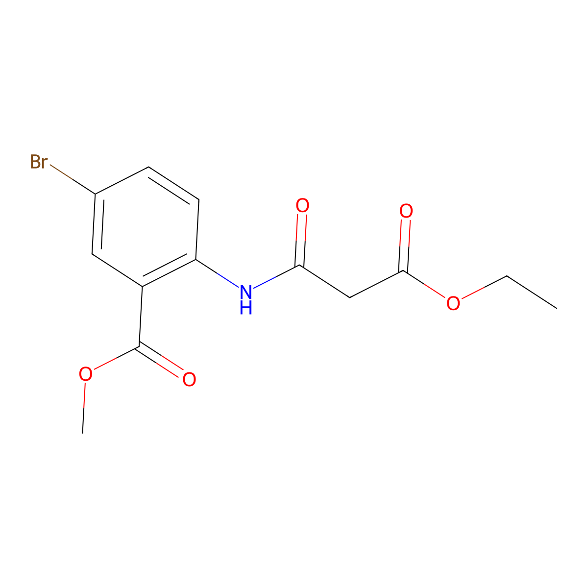 Methyl 5-bromo-2-[(3-ethoxy-3-oxopropanoyl)amino]benzoate molecular structure, CAS 113117-62-7