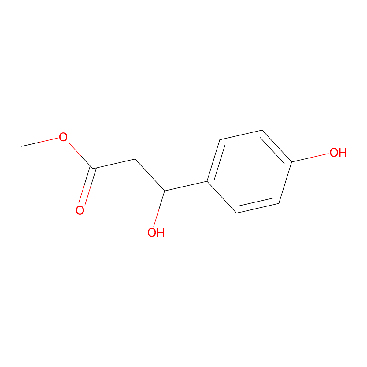 Methyl 3-hydroxy-3-(4-hydroxyphenyl)propanoate molecular structure, CAS 113119-30-5