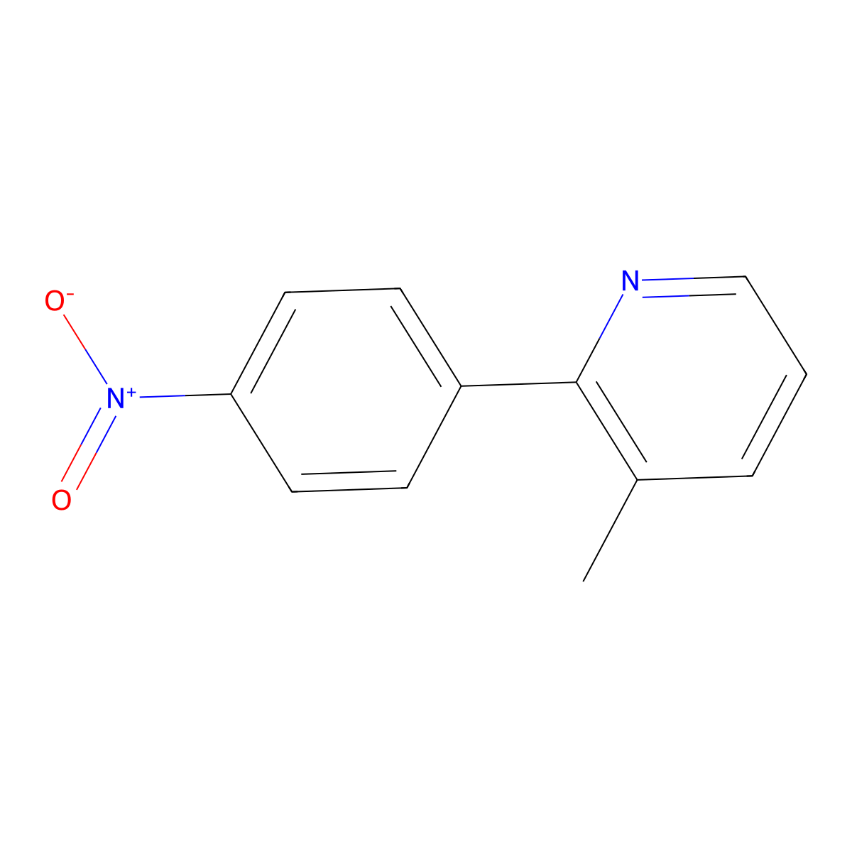 3-Methyl-2-(4-nitrophenyl)pyridine molecular structure, CAS 113120-13-1