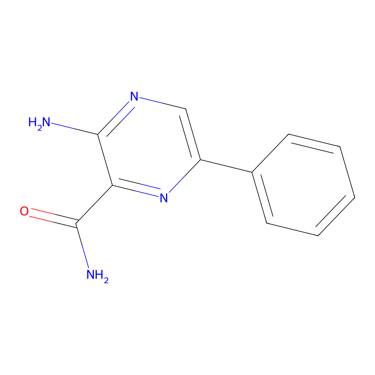 3-Amino-6-phenylpyrazine-2-carboxamide molecular structure, CAS 113120-69-7