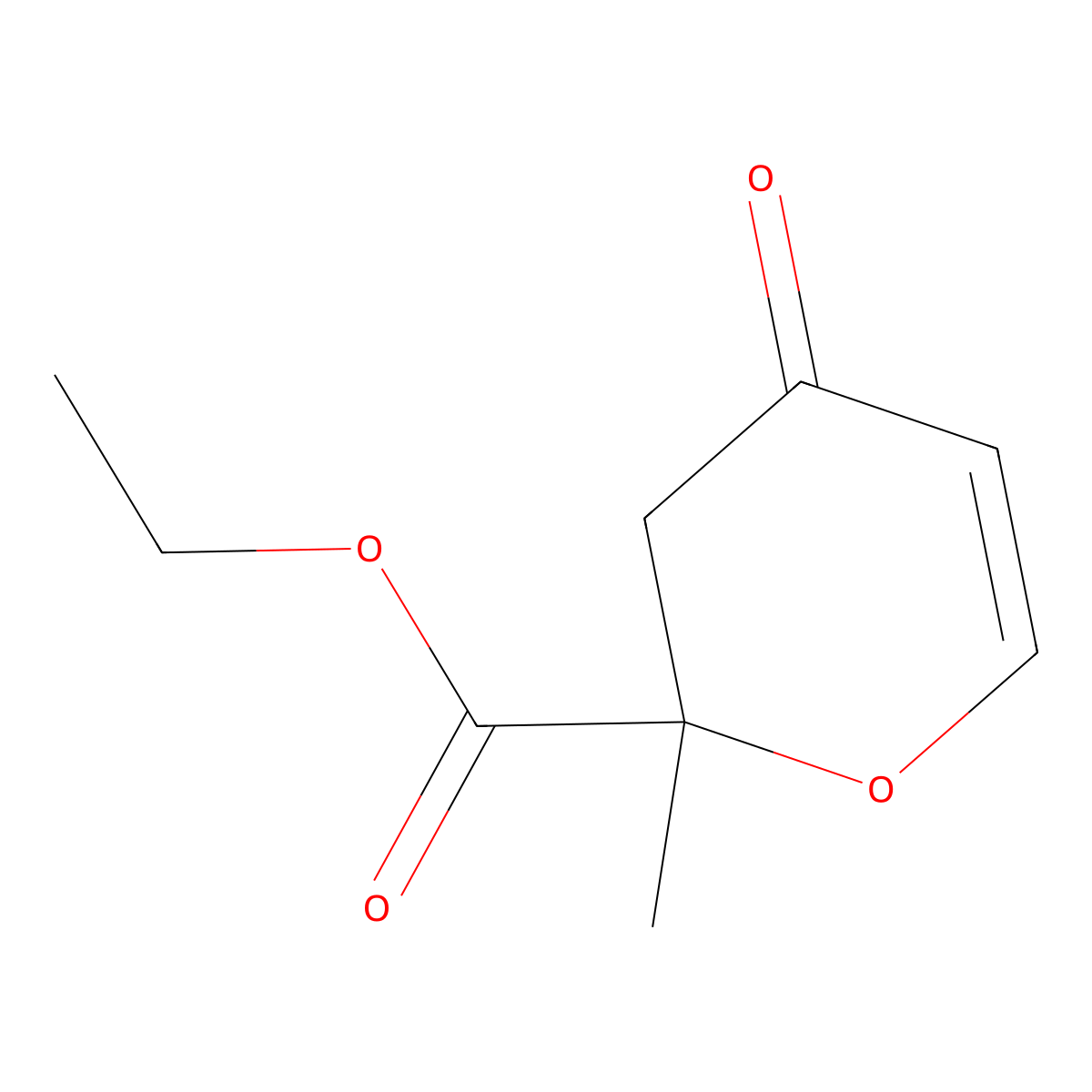 2H-Pyran-2-carboxylic acid, 3,4-dihydro-2-methyl-4-oxo-, ethyl ester molecular structure, CAS 113122-96-6