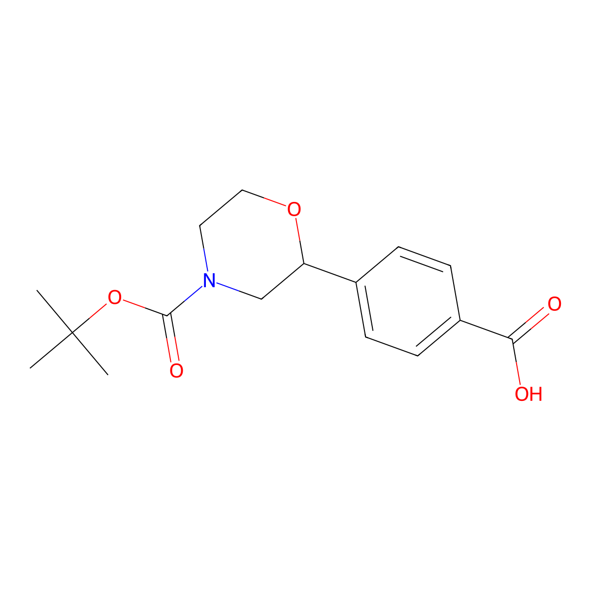 4-(1,1-Dimethylethyl) (2S)-2-(4-carboxyphenyl)-4-morpholinecarboxylate molecular structure, CAS 1131220-40-0