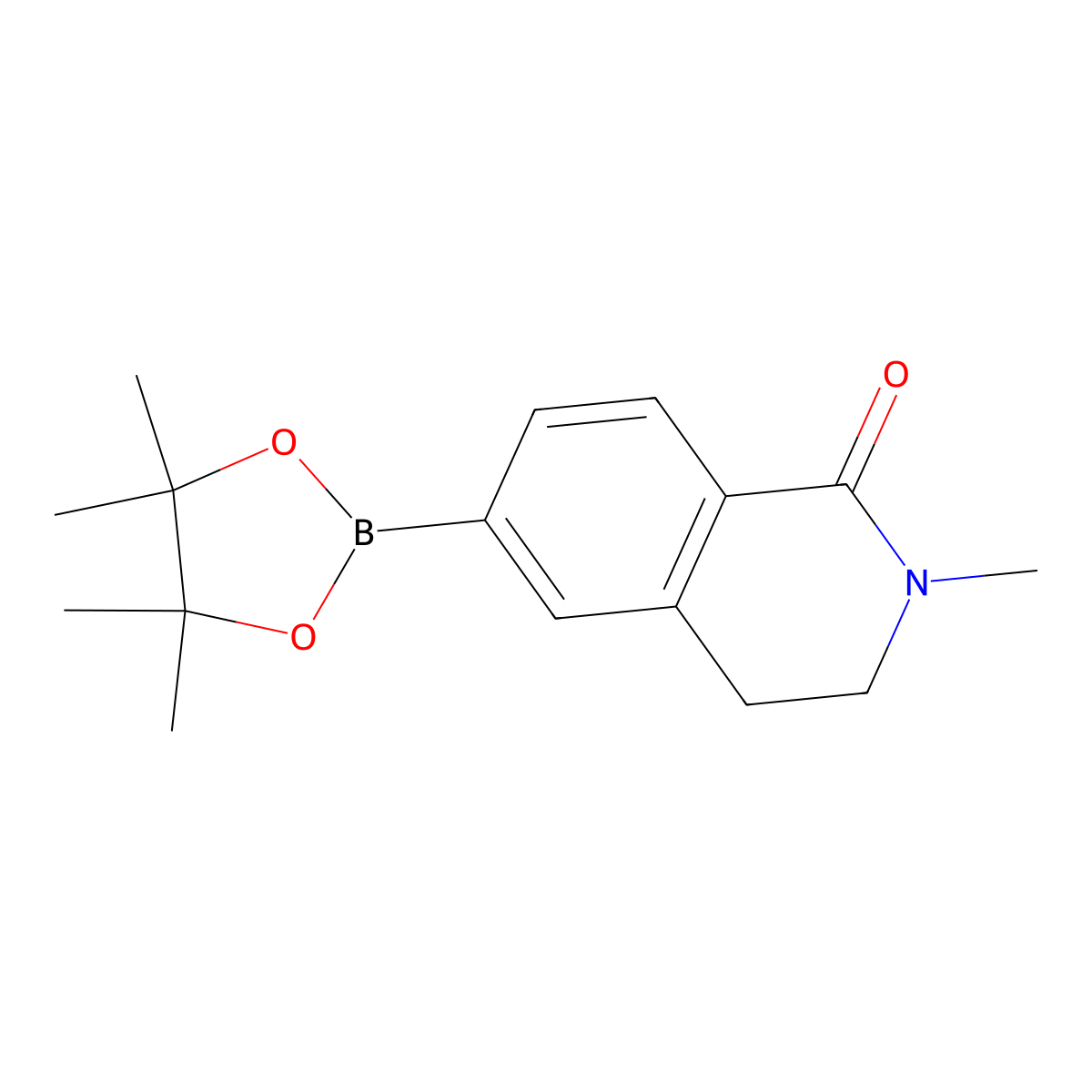 2-methyl-6-(4,4,5,5-tetramethyl-1,3,2-dioxaborolan-2-yl)-3,4-dihydroisoquinolin-1(2H)-one molecular structure, CAS 1131223-44-3