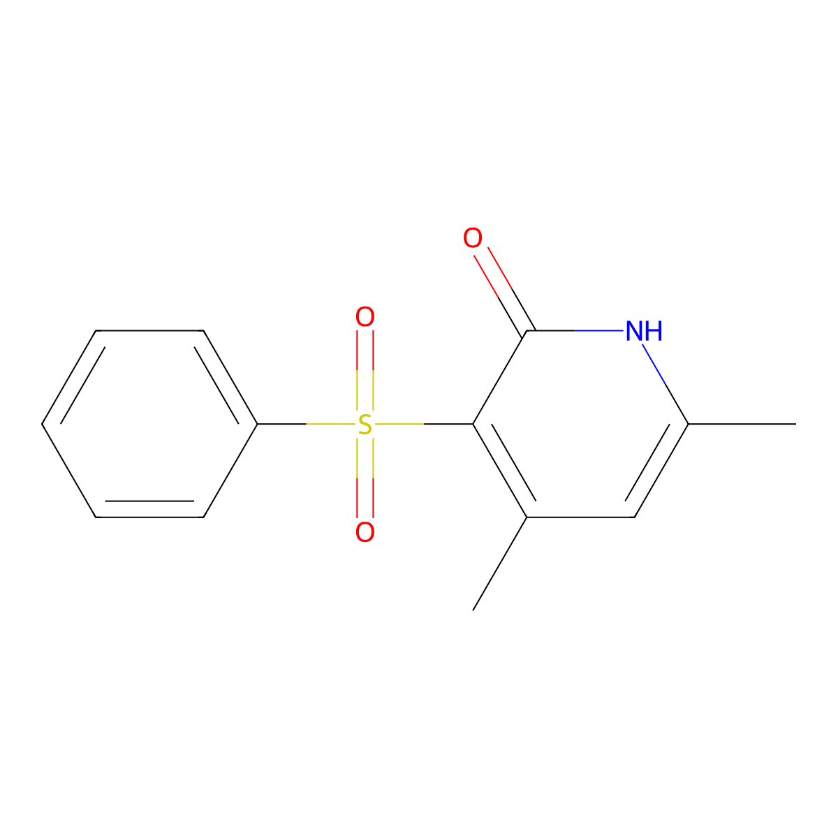 4,6-dimethyl-3-(phenylsulfonyl)-2(1H)-pyridinone molecular structure, CAS 113123-43-6