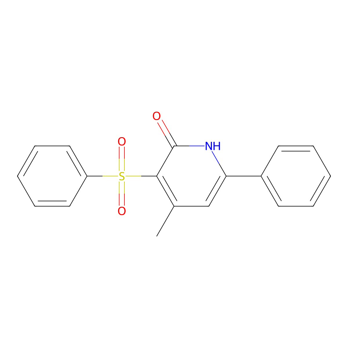4-methyl-6-phenyl-3-(phenylsulfonyl)-2(1H)-pyridinone molecular structure, CAS 113123-47-0