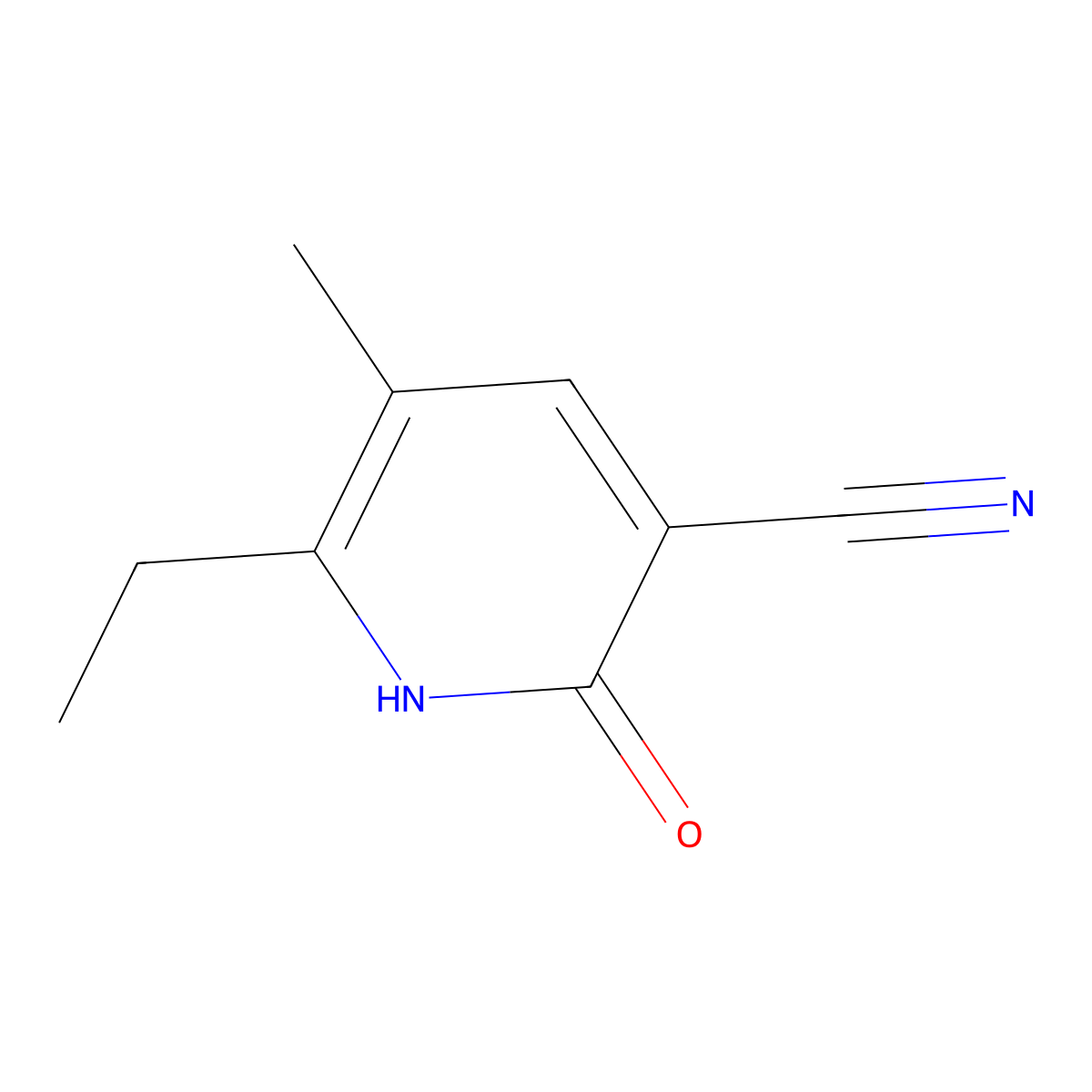 6-Ethyl-5-methyl-2-oxo-1,2-dihydropyridine-3-carbonitrile molecular structure, CAS 113124-05-3