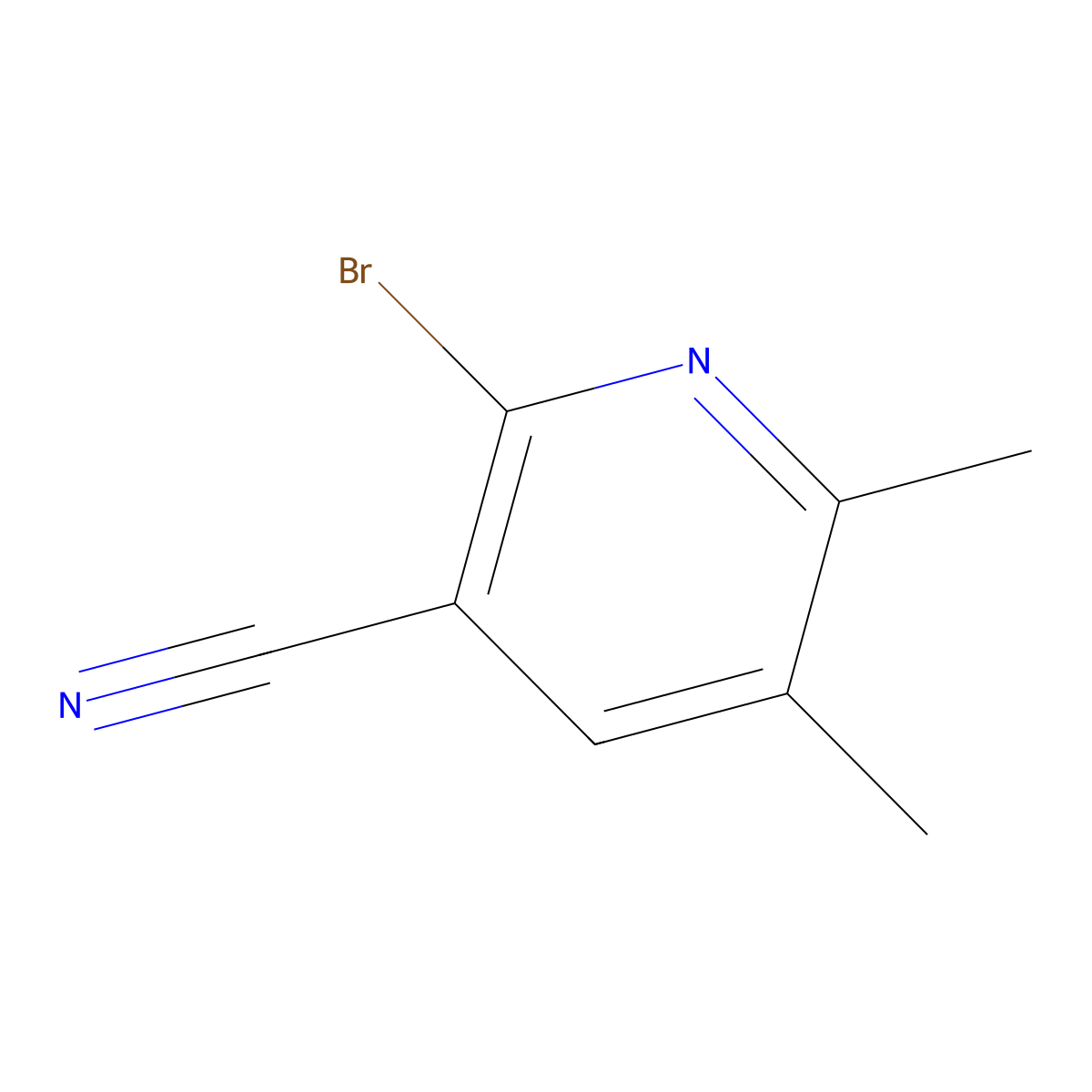 2-Bromo-5,6-dimethylnicotinonitrile molecular structure, CAS 113124-06-4