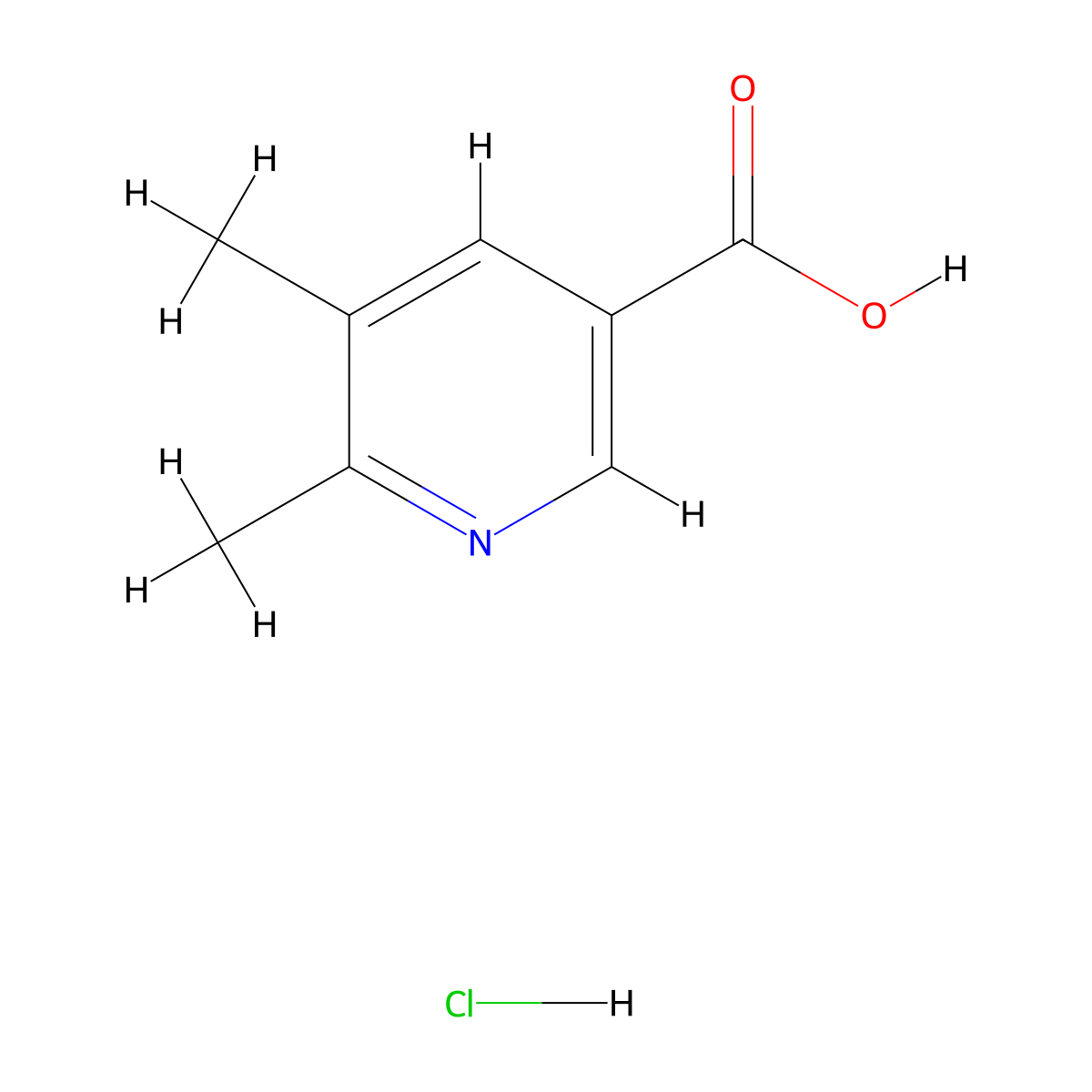 5,6-Dimethylpyridine-3-carboxylic acid hydrochloride molecular structure, CAS 113124-10-0