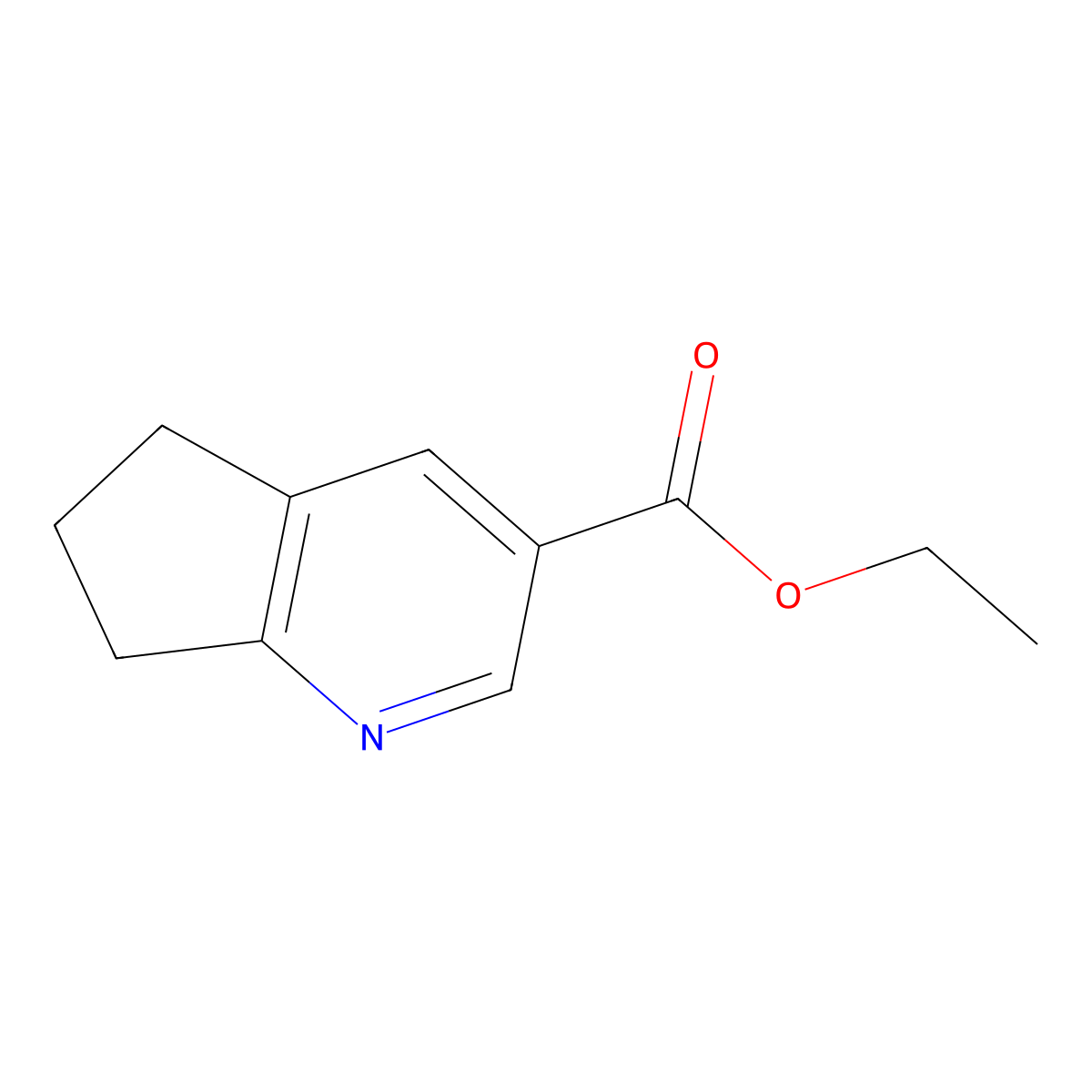 Ethyl 6,7-dihydro-5H-cyclopenta[b]pyridine-3-carboxylate molecular structure, CAS 113124-13-3