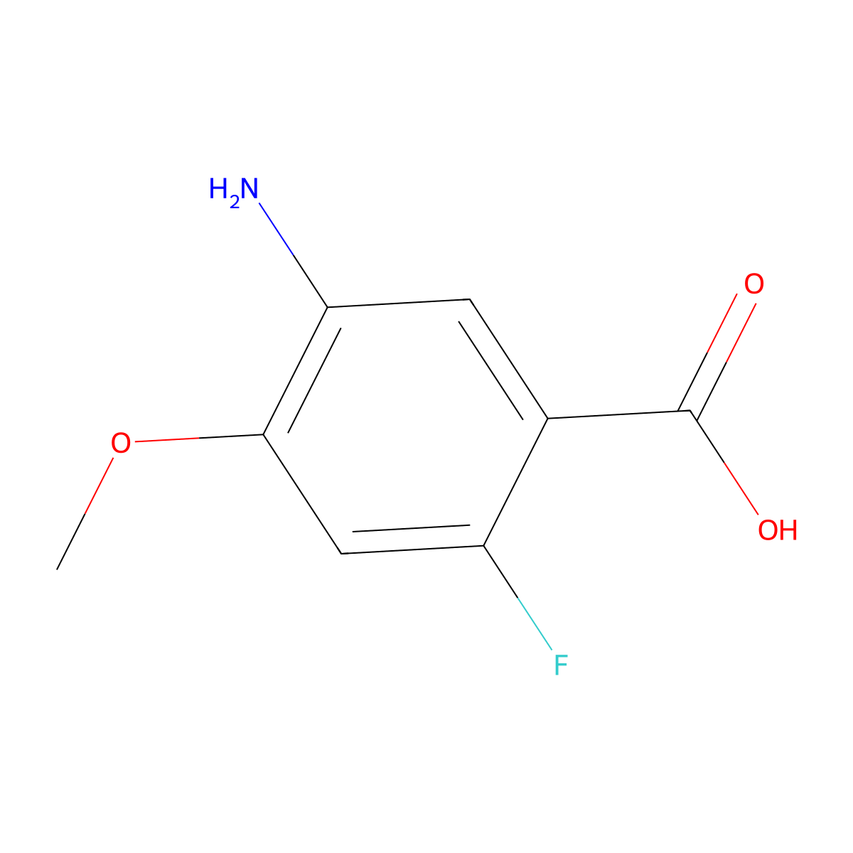 5-Amino-2-fluoro-4-methoxybenzoic acid molecular structure, CAS 1131314-68-5