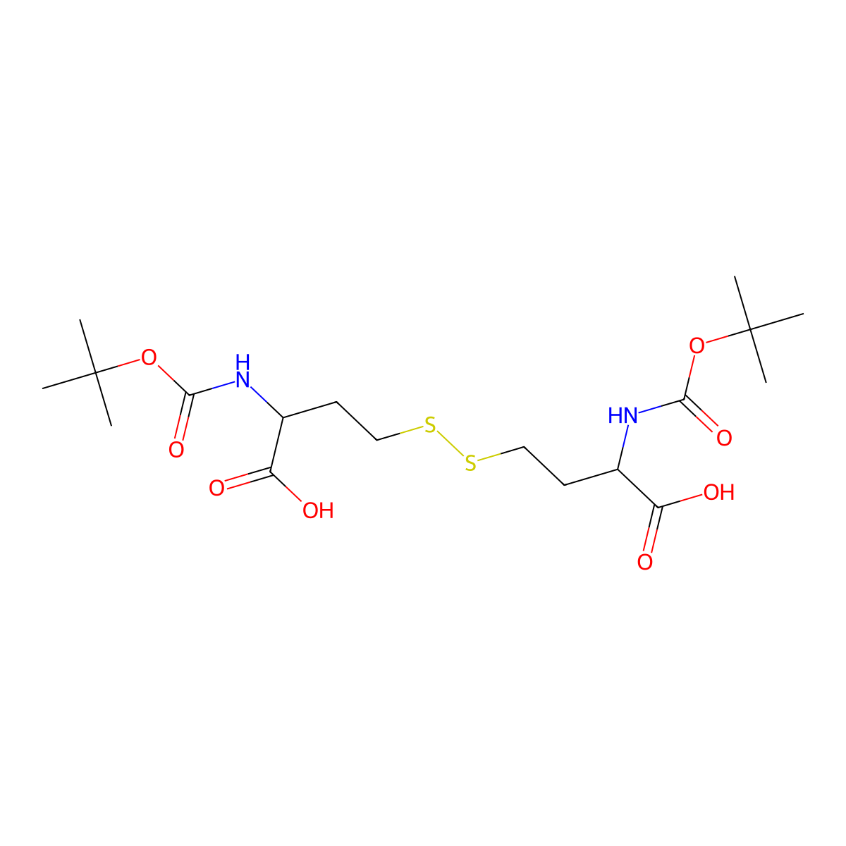 (2R,2'R)-4,4'-disulfanediylbis(2-((tert-butoxycarbonyl)amino)butanoic acid) molecular structure, CAS 113132-85-7