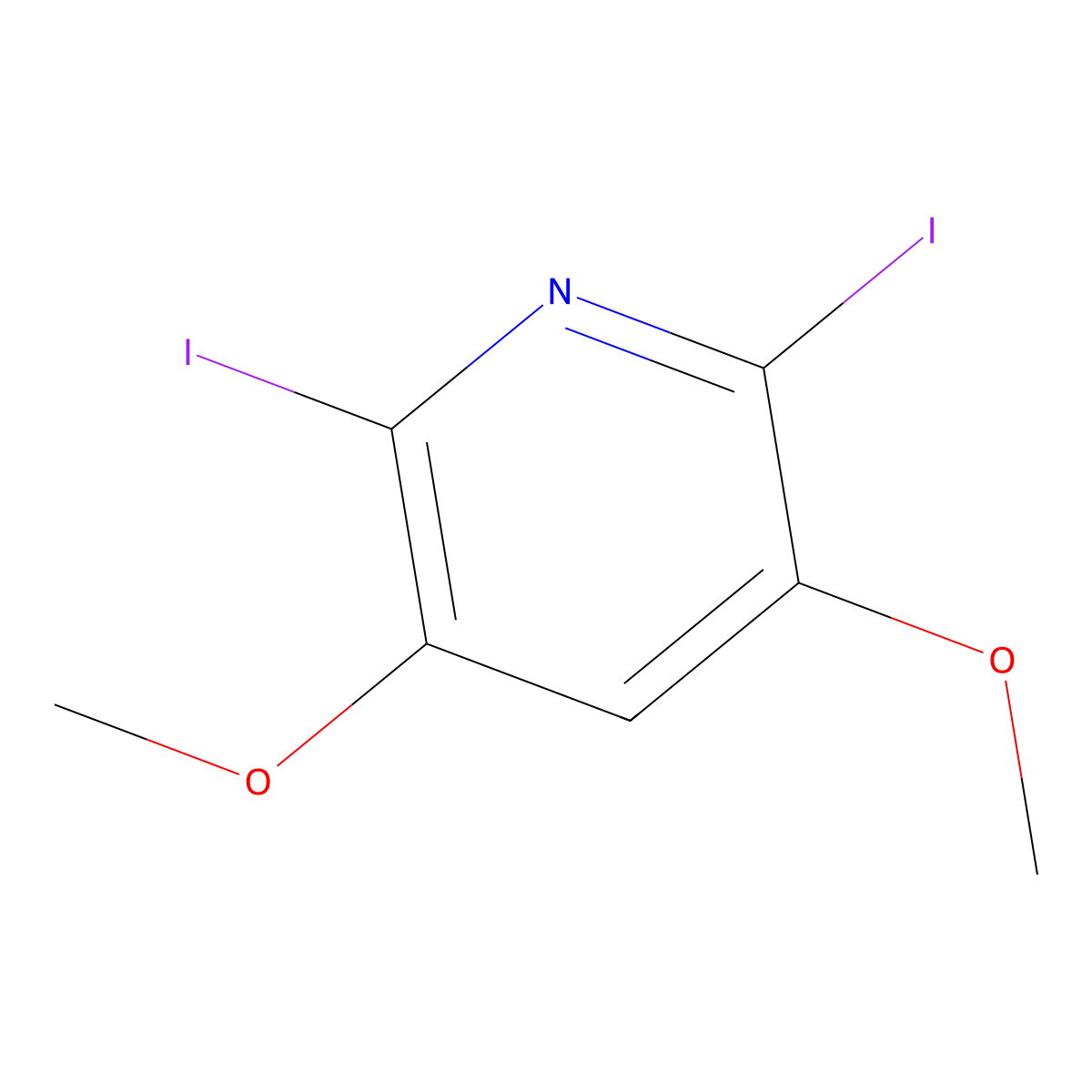 2,6-Diiodo-3,5-dimethoxypyridine molecular structure, CAS 1131335-49-3