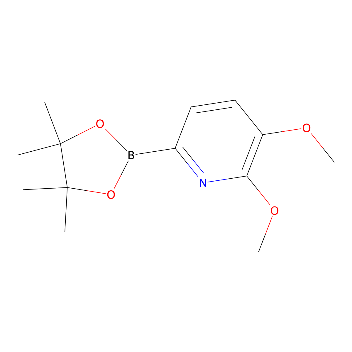 2,3-Dimethoxy-6-(4,4,5,5-tetramethyl-1,3,2-dioxaborolan-2-yl)pyridine molecular structure, CAS 1131335-62-0