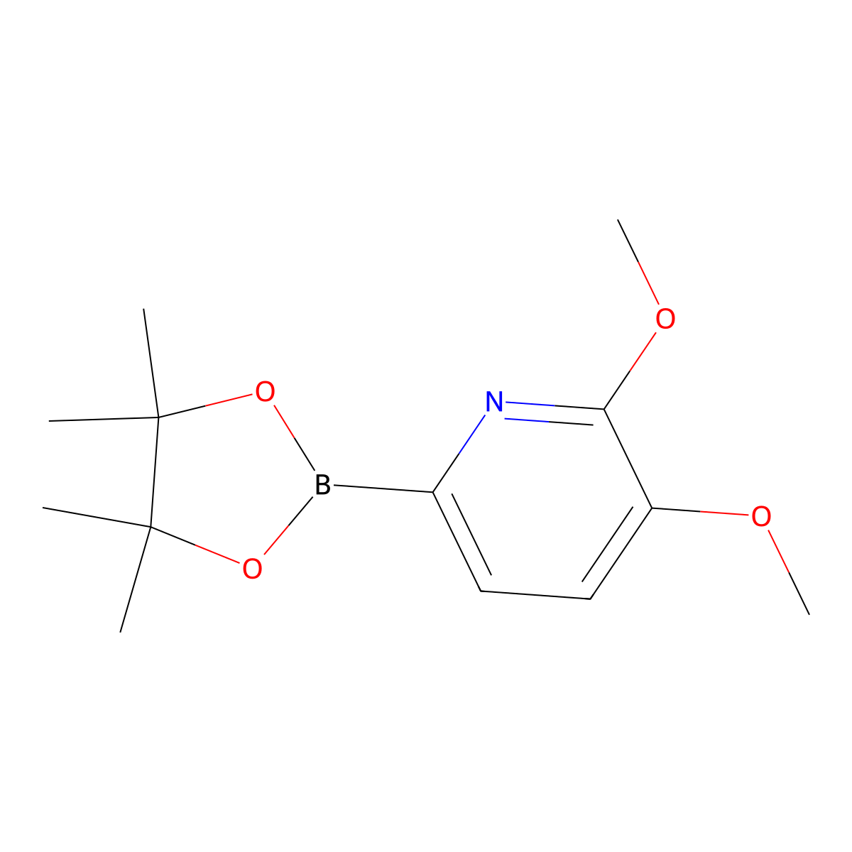 2,3-Dimethoxy-6-(4,4,5,5-tetramethyl-1,3,2-dioxaborolan-2-yl)pyridine molecular structure, CAS 1131335-62-0
