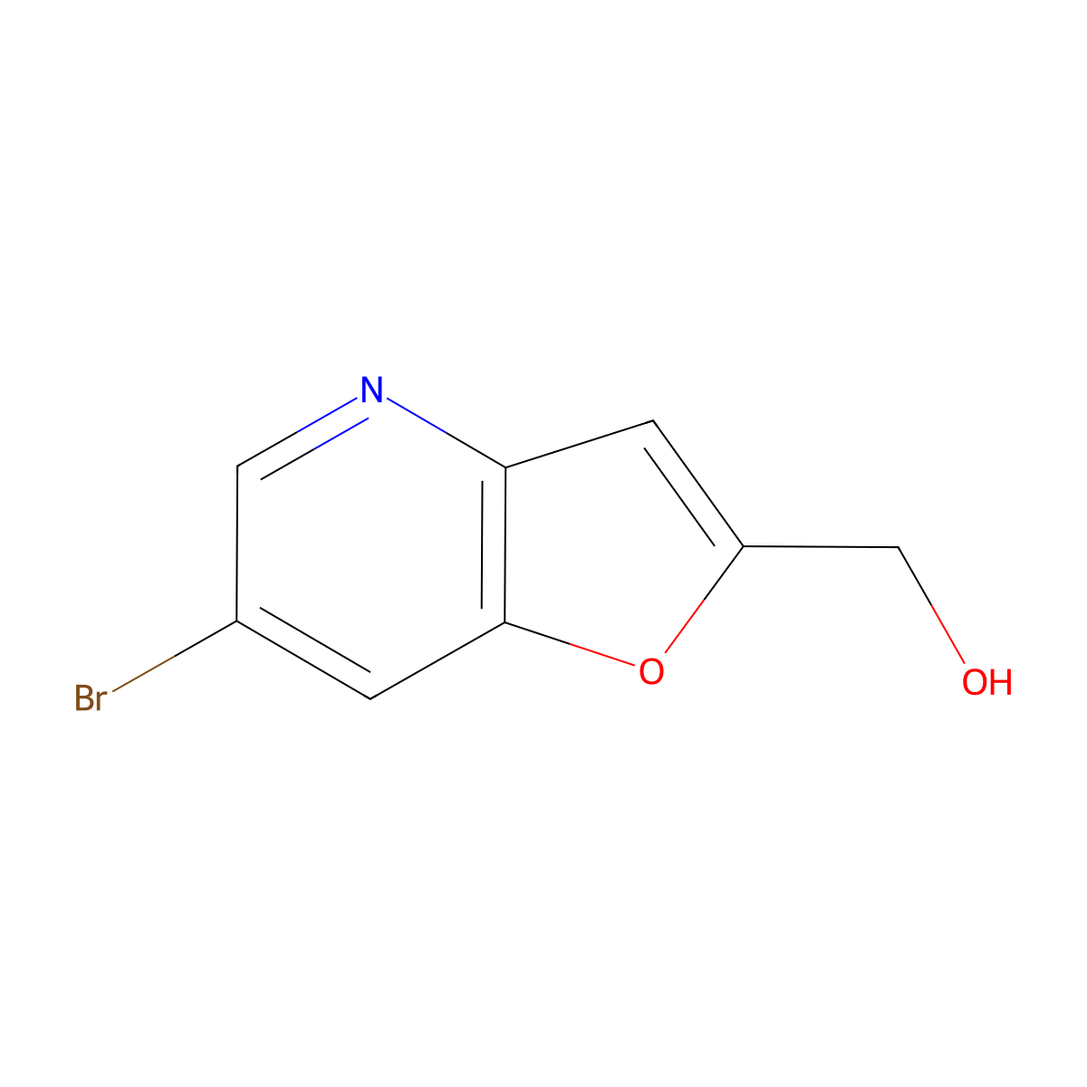 6-Bromofuro[3,2-b]pyridine-2-methanol molecular structure, CAS 1131335-66-4