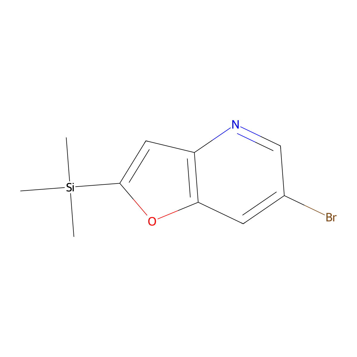 6-Bromo-2-(trimethylsilyl)furo[3,2-b]pyridine molecular structure, CAS 1131335-72-2