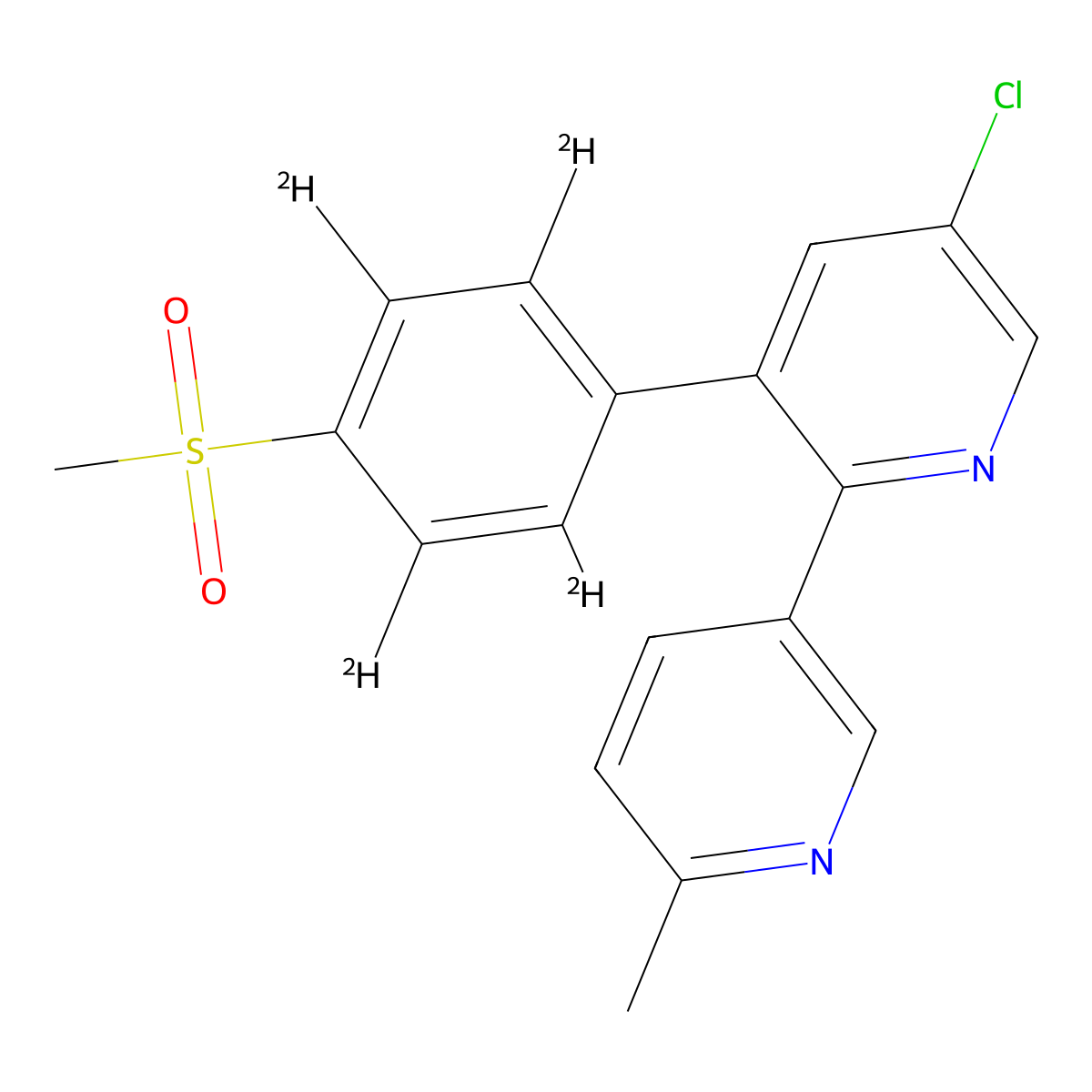 Etoricoxib D4 molecular structure, CAS 1131345-14-6