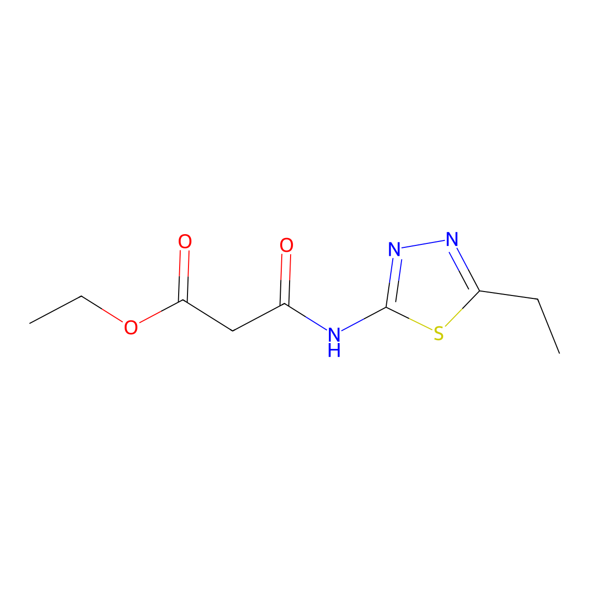 Ethyl 3-[(5-ethyl-1,3,4-thiadiazol-2-yl)amino]-3-oxopropanoate molecular structure, CAS 113137-20-5