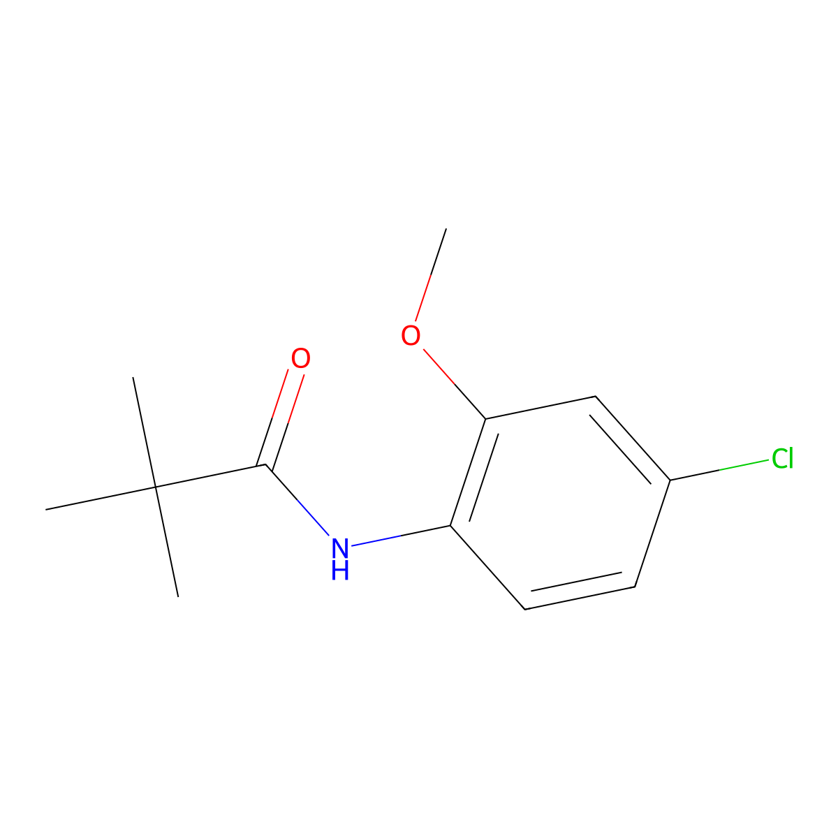 N-(4-chloro-2-methoxyphenyl)-2,2-dimethylpropanamide molecular structure, CAS 113137-29-4