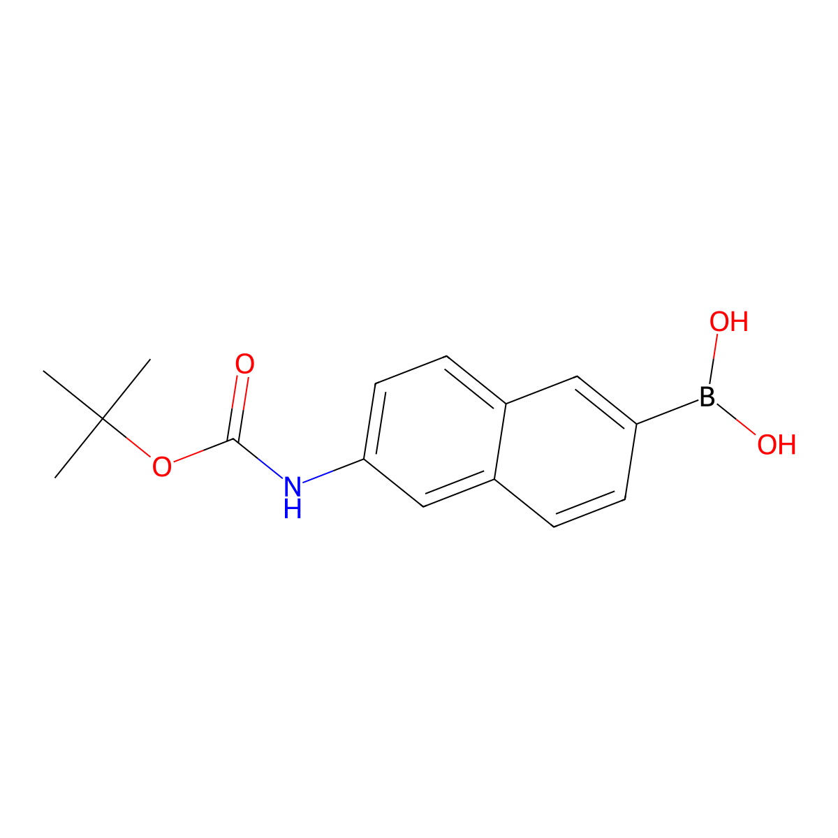 (6-((tert-Butoxycarbonyl)amino)naphthalen-2-yl)boronic acid molecular structure, CAS 1131395-21-5