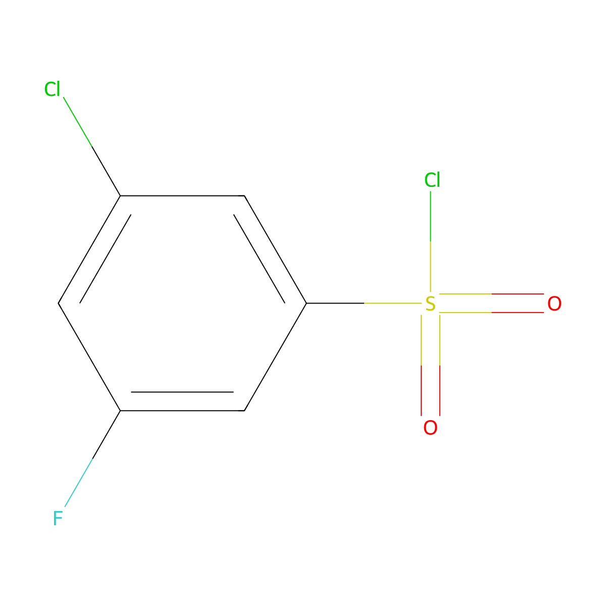 3-Chloro-5-fluorobenzene-1-sulfonyl chloride molecular structure, CAS 1131397-73-3