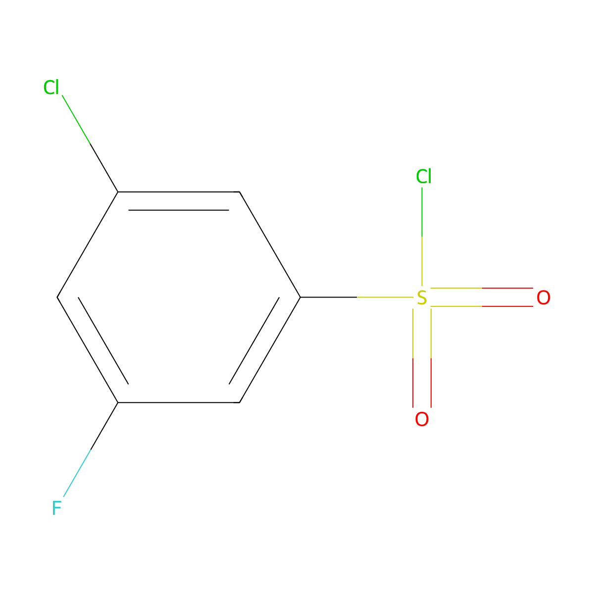 3-Chloro-5-fluorobenzene-1-sulfonyl chloride molecular structure, CAS 1131397-73-3
