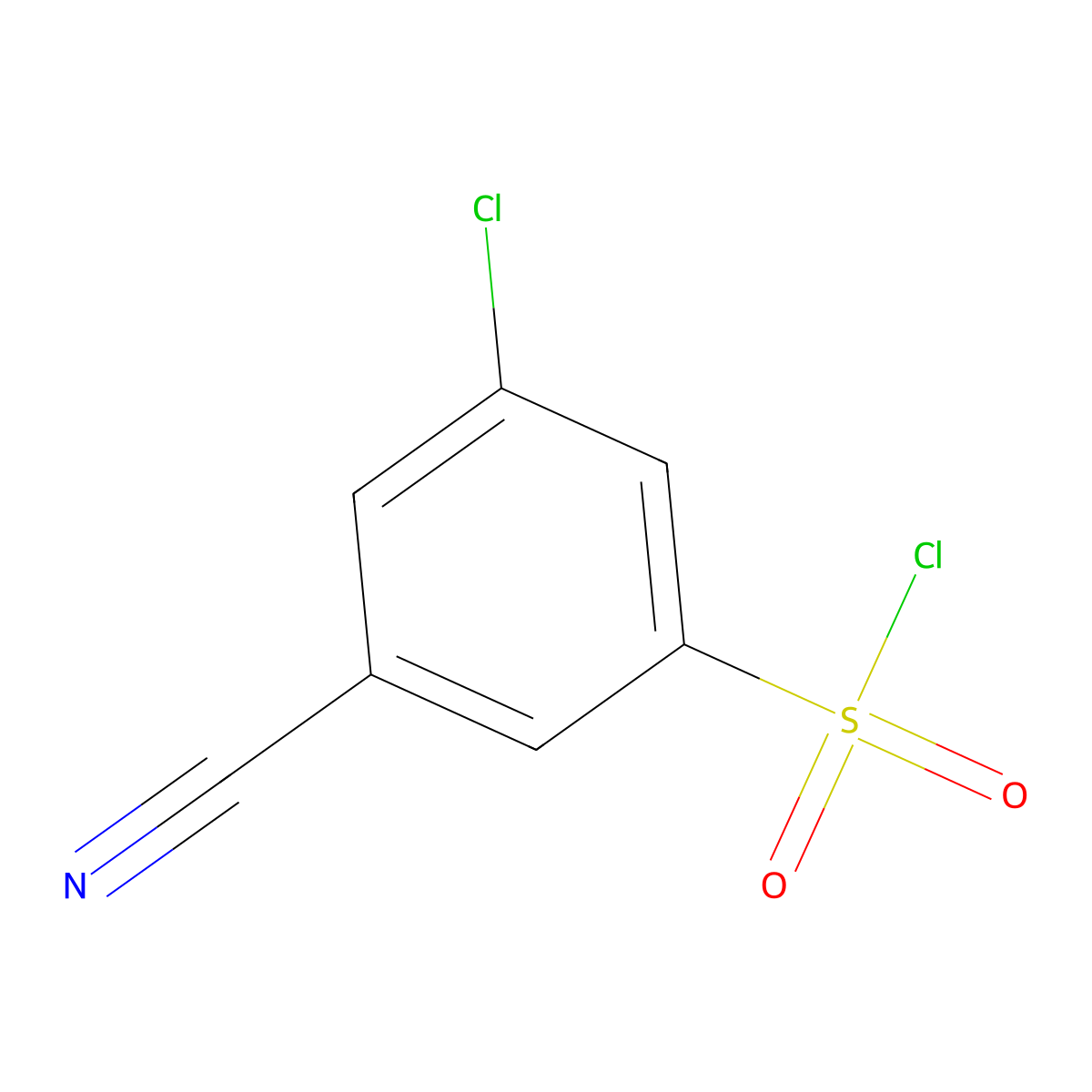 3-Chloro-5-cyanobenzene-1-sulfonyl chloride molecular structure, CAS 1131397-77-7
