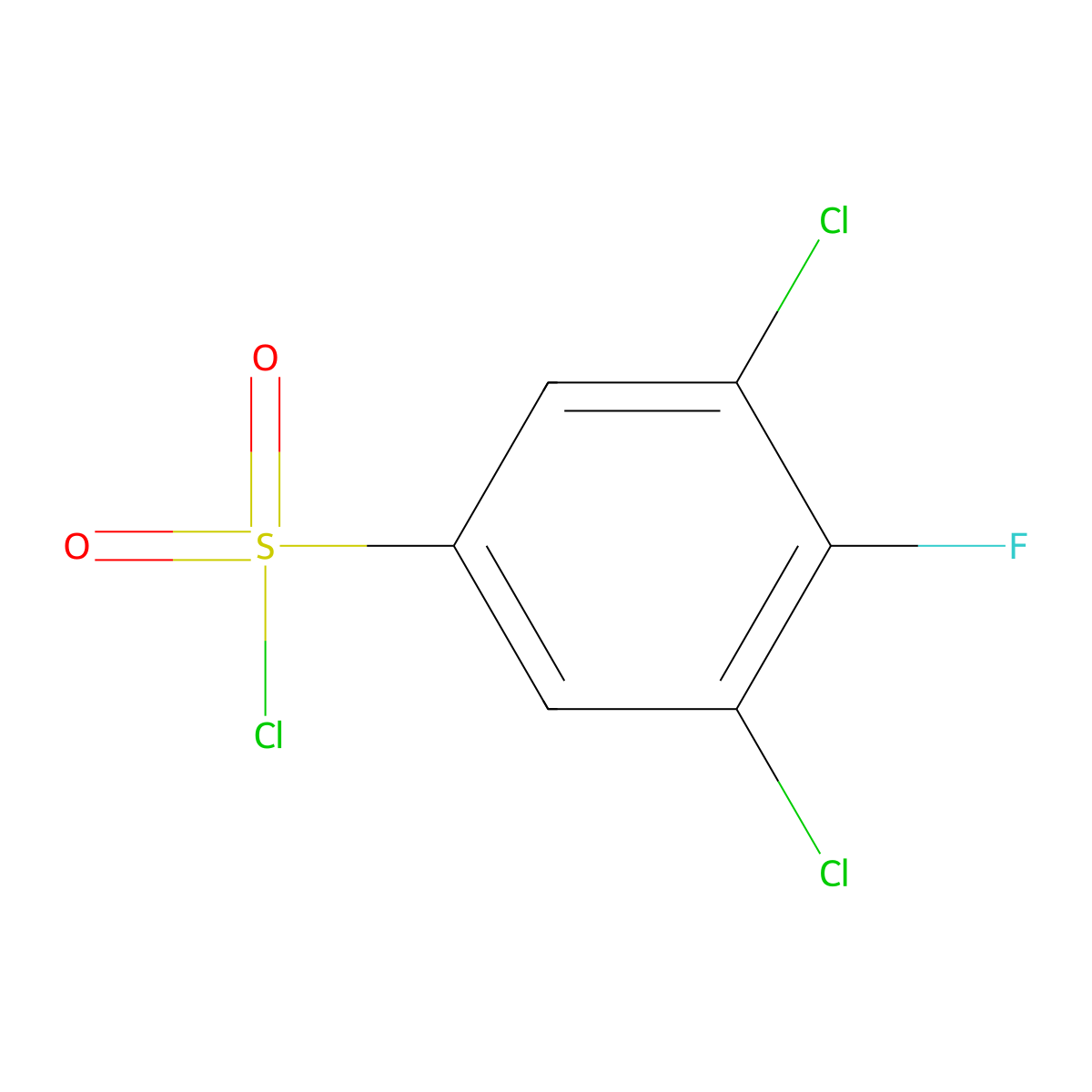 3,5-Dichloro-4-fluorobenzenesulfonyl chloride molecular structure, CAS 1131397-79-9