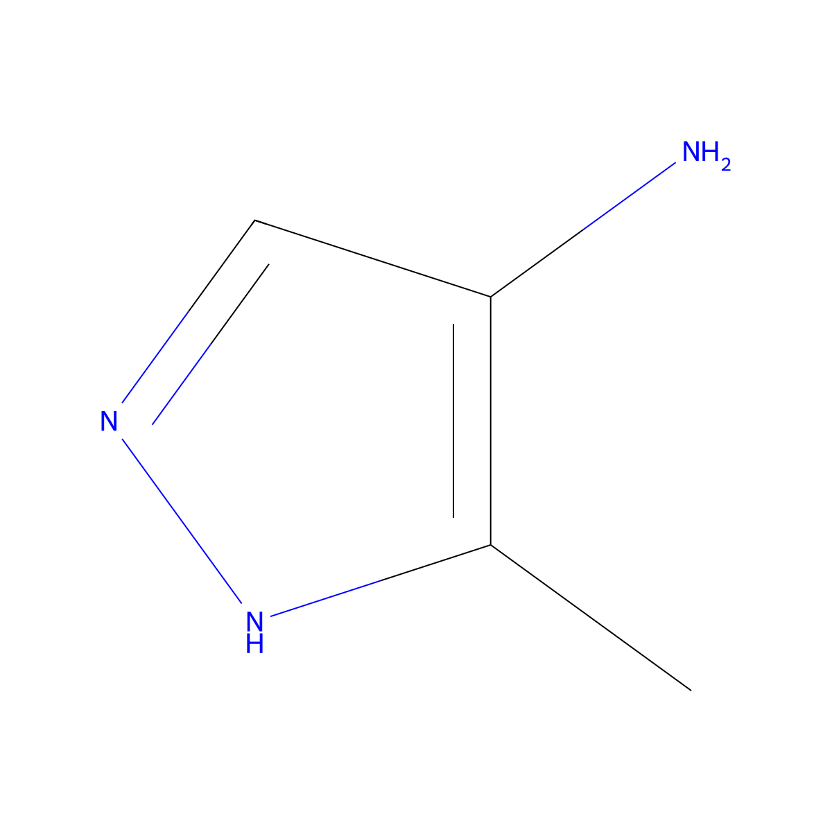 3-methyl-1H-pyrazol-4-amine molecular structure, CAS 113140-10-6