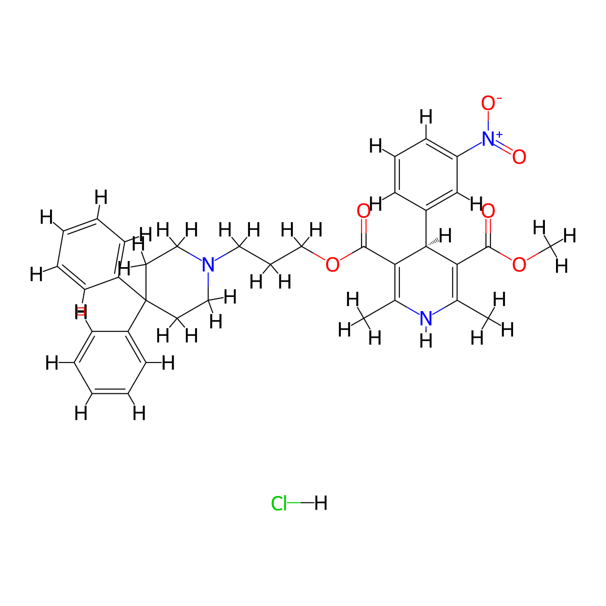 Niguldipine hydrochloride molecular structure, CAS 113145-69-0