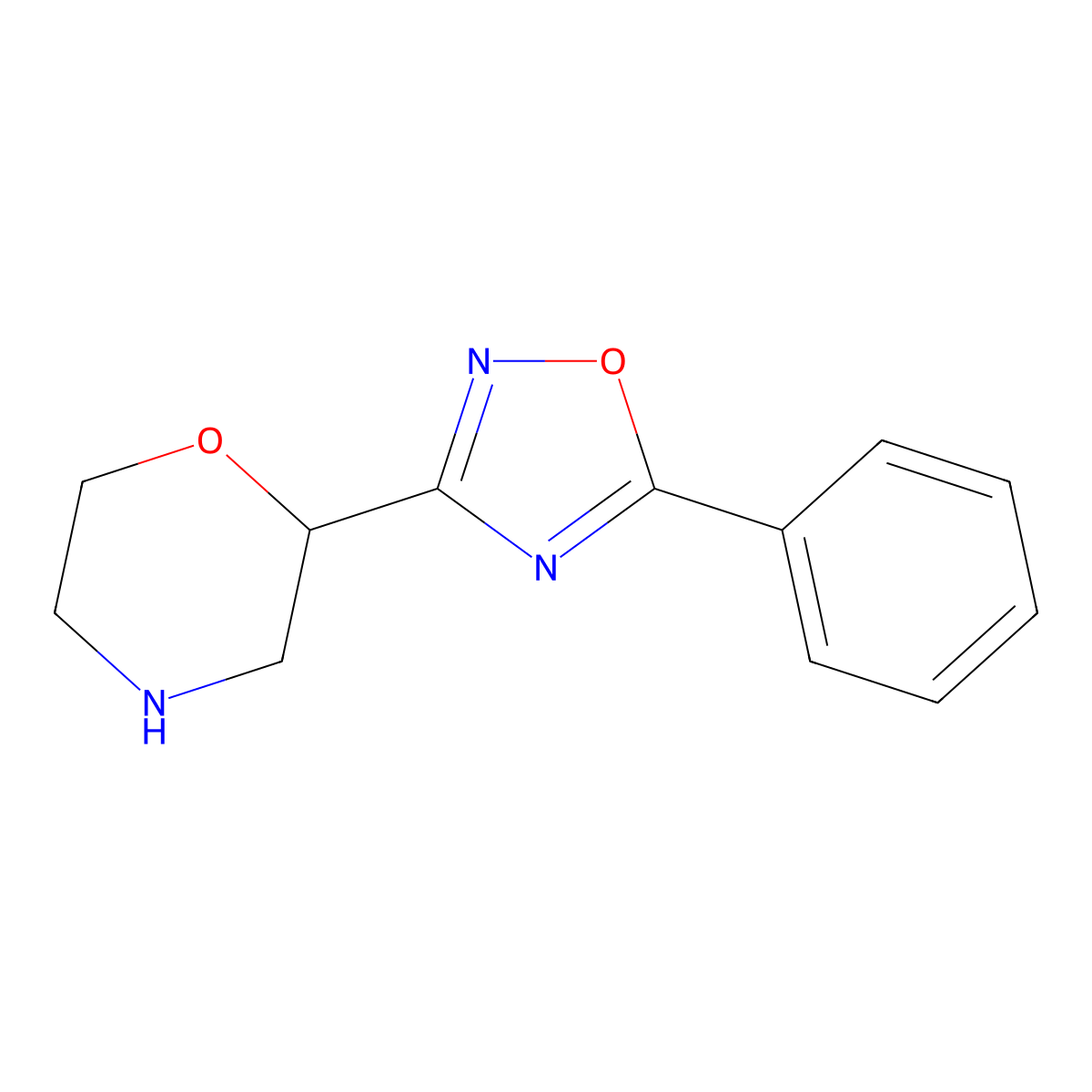 2-(5-Phenyl-1,2,4-oxadiazol-3-yl)morpholine molecular structure, CAS 1131568-60-9