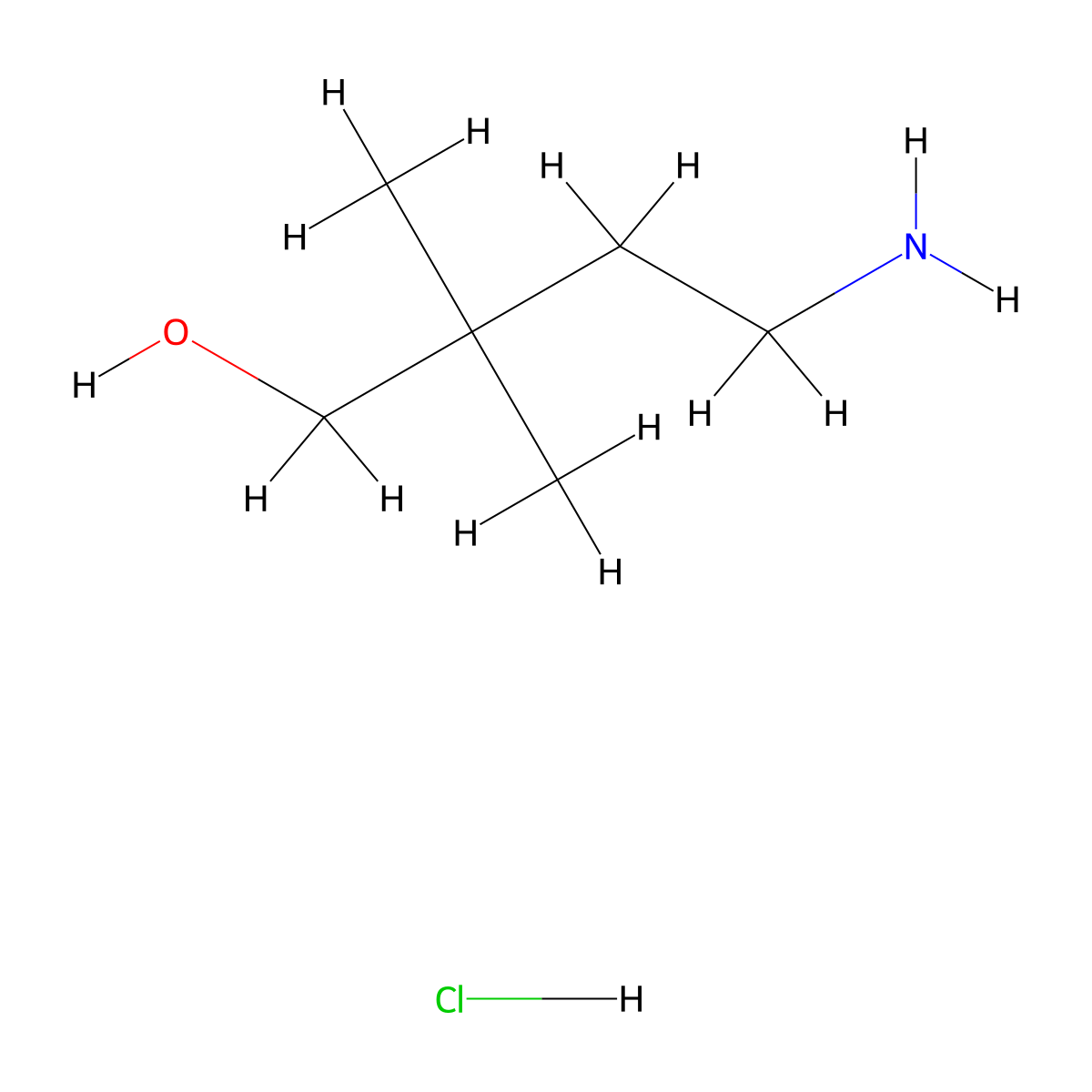 4-Amino-2,2-dimethylbutan-1-ol hydrochloride molecular structure, CAS 1131570-13-2