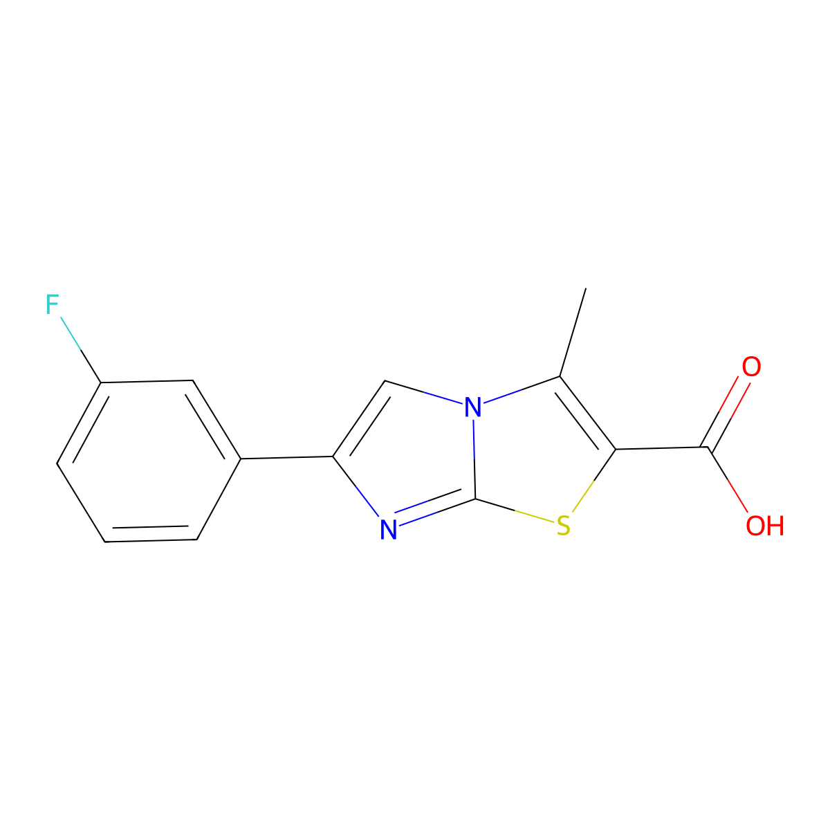 6-(3-Fluorophenyl)-3-methylimidazo[2,1-b][1,3]thiazole-2-carboxylic acid hydrochloride molecular structure, CAS 1131580-14-7