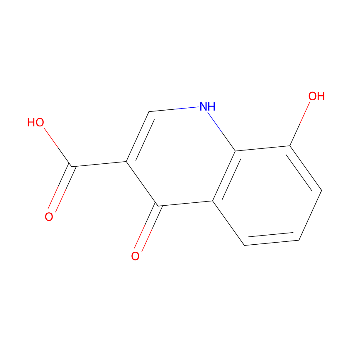 4,8-Dihydroxyquinoline-3-carboxylic acid molecular structure, CAS 1131580-58-9