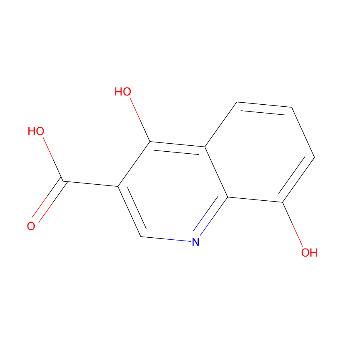 4,8-Dihydroxyquinoline-3-carboxylic acid molecular structure, CAS 1131580-58-9