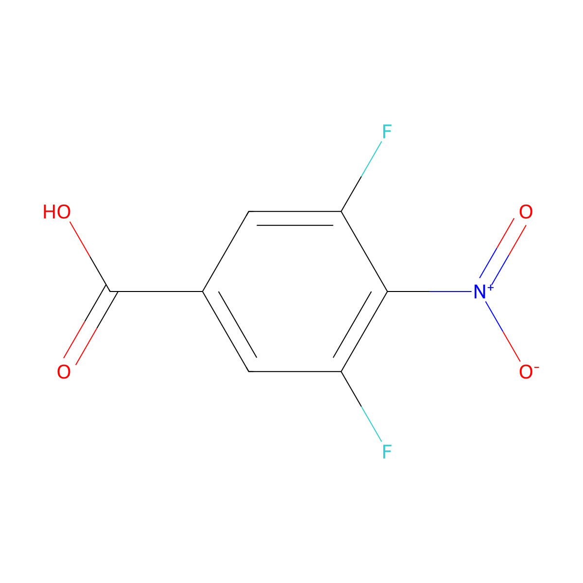 3,5-Difluoro-4-nitrobenzoic acid molecular structure, CAS 1131580-60-3