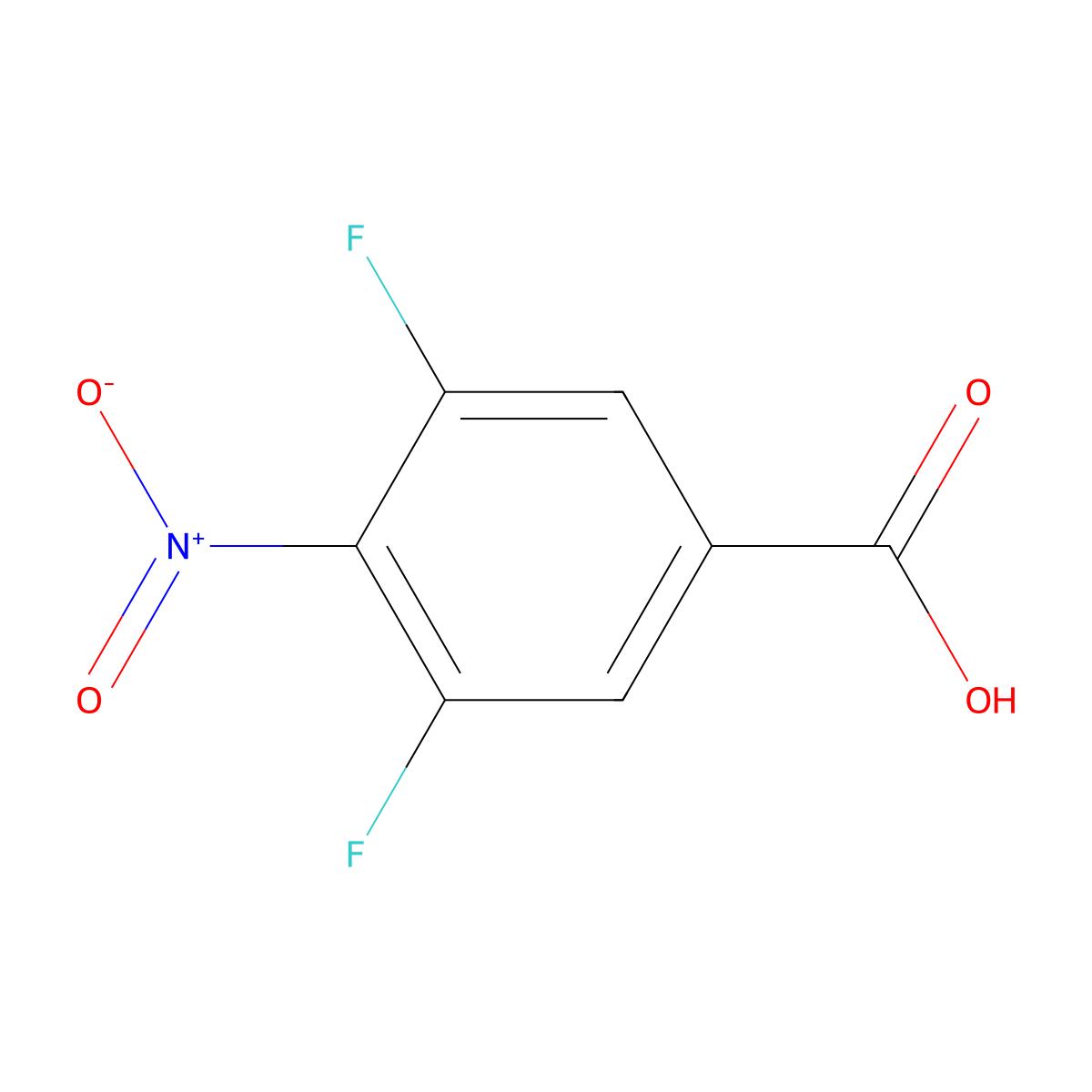 3,5-Difluoro-4-nitrobenzoic acid molecular structure, CAS 1131580-60-3