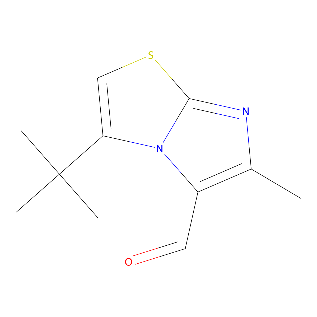 3-Tert-butyl-6-methylimidazo[2,1-b][1,3]thiazole-5-carbaldehyde molecular structure, CAS 1131584-98-9