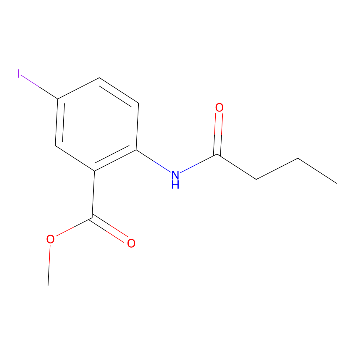 Methyl 2-butyramido-5-iodobenzoate molecular structure, CAS 1131587-16-0