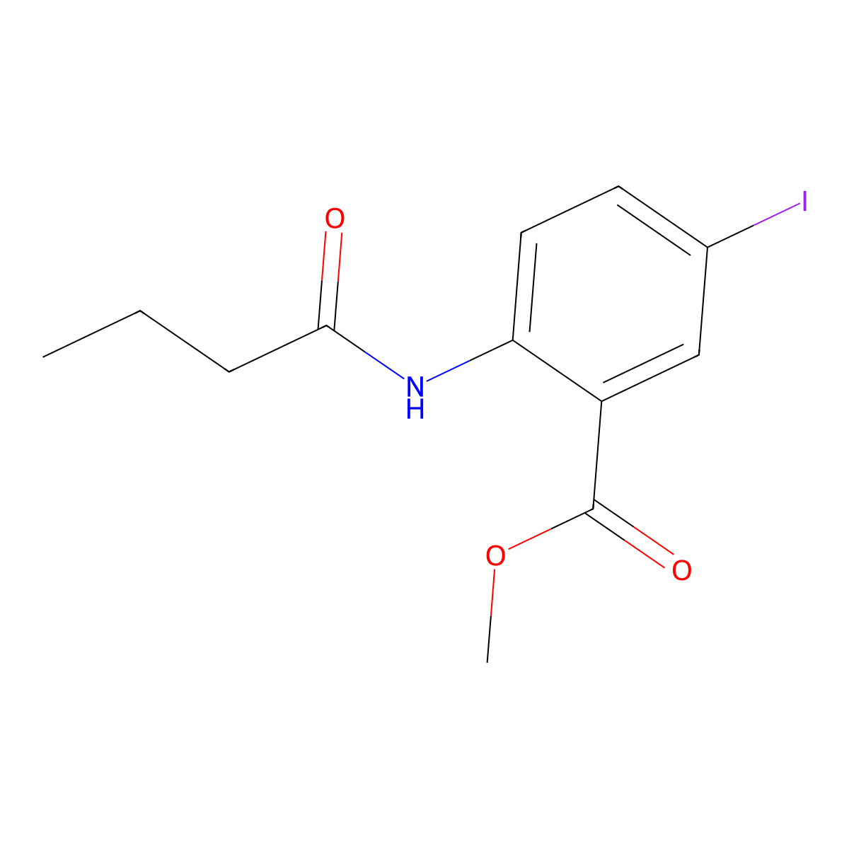 Methyl 2-butyramido-5-iodobenzoate molecular structure, CAS 1131587-16-0