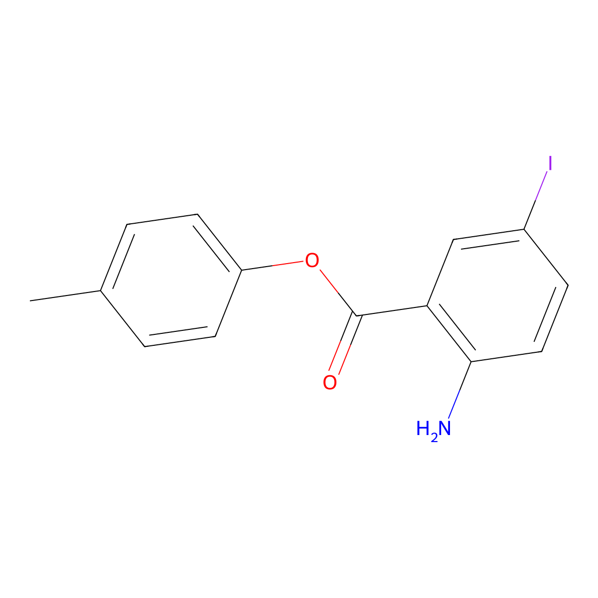 p-Tolyl 2-amino-5-iodobenzoate molecular structure, CAS 1131587-20-6