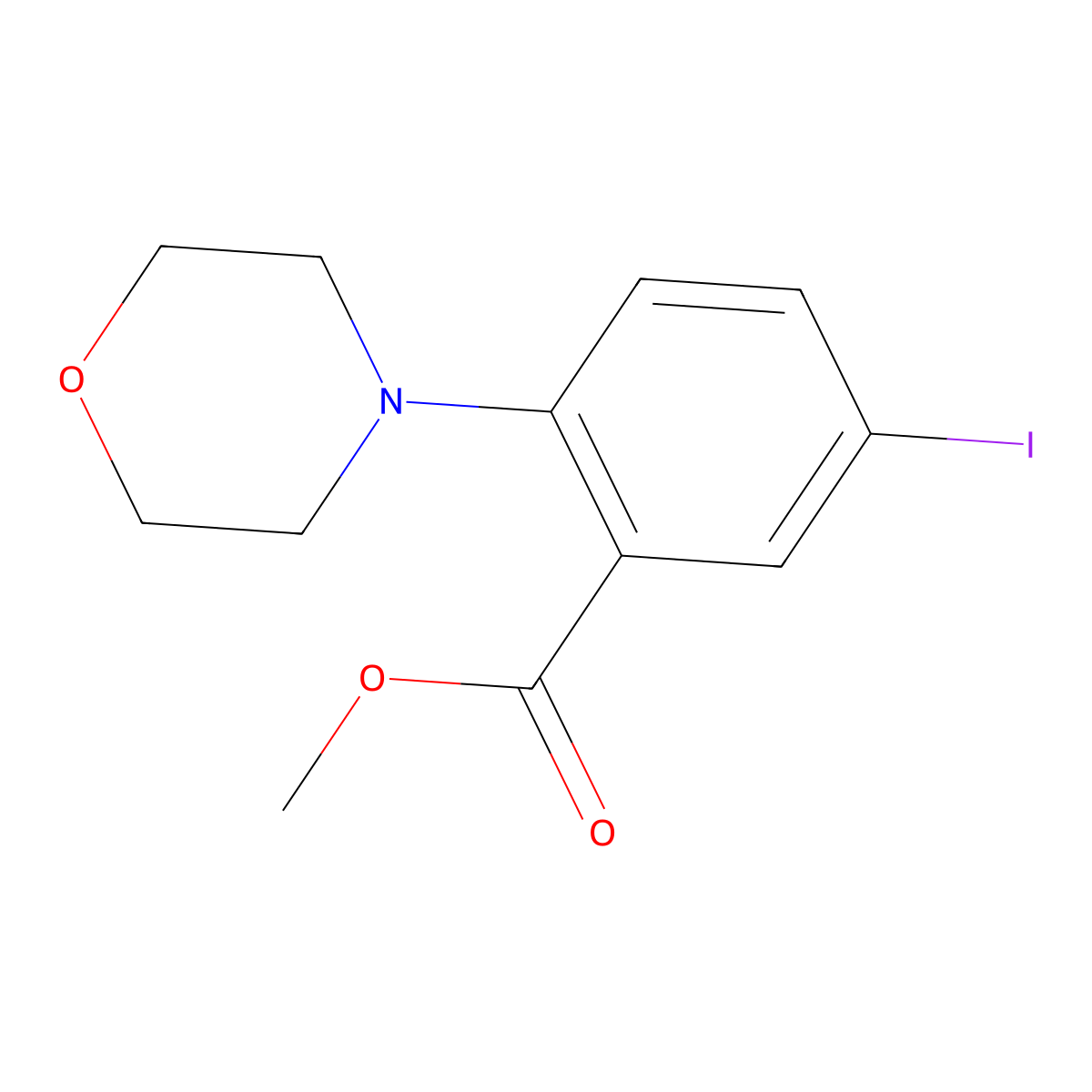Methyl 5-iodo-2-morpholinobenzoate molecular structure, CAS 1131587-23-9