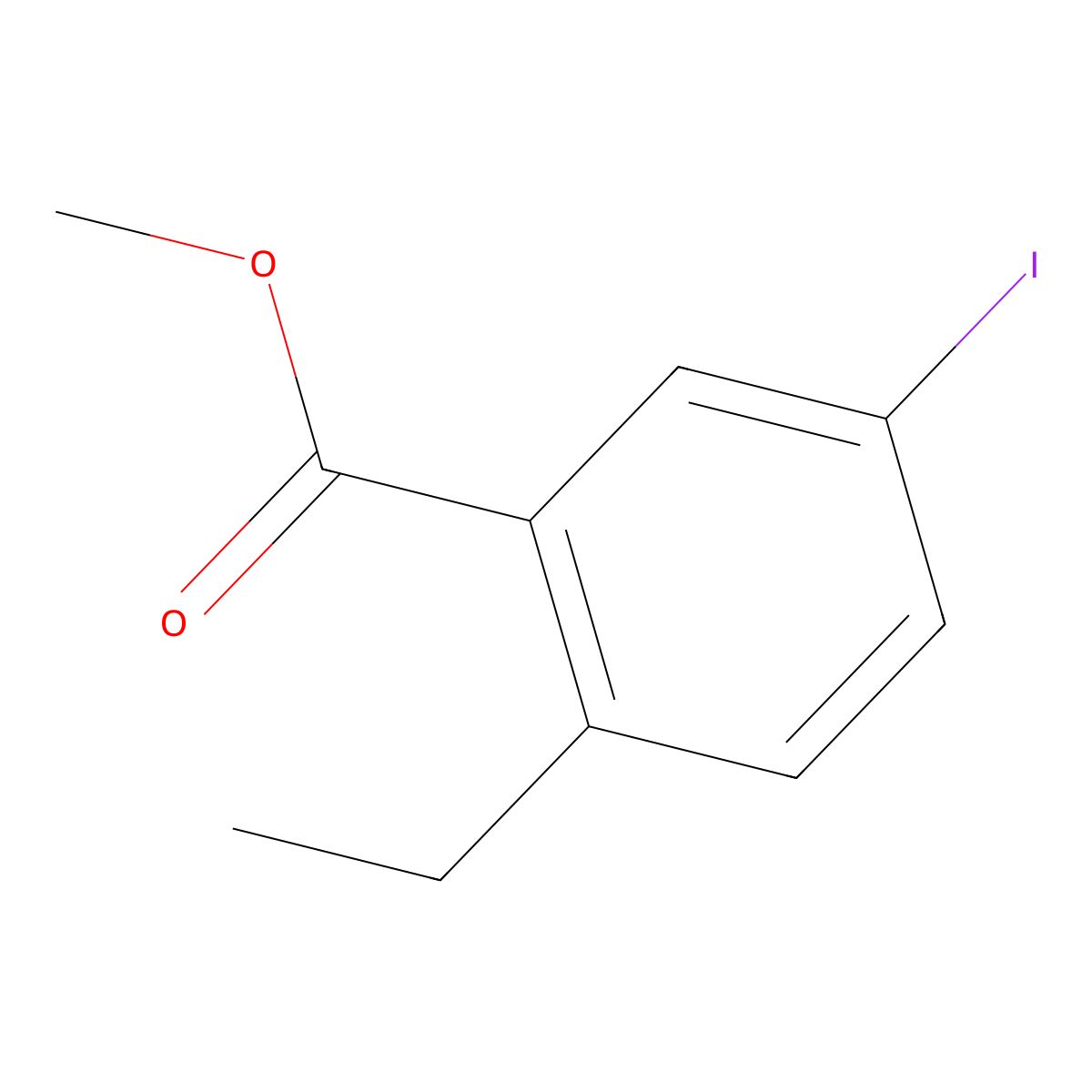 Methyl 2-ethyl-5-iodobenzoate molecular structure, CAS 1131587-25-1