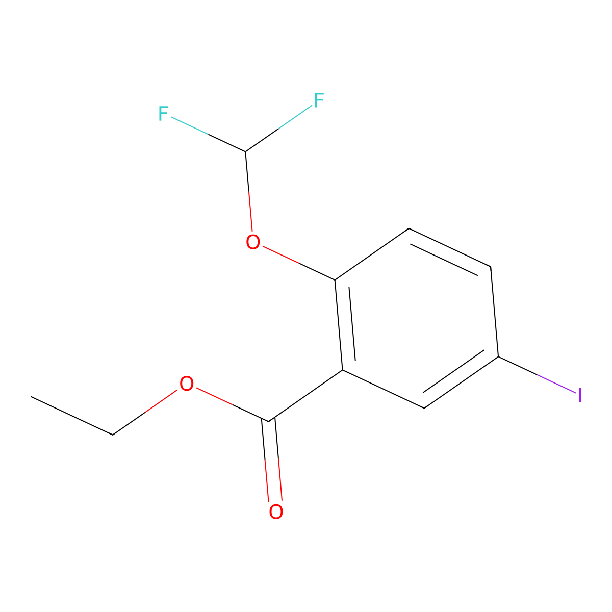Ethyl 2-(difluoromethoxy)-5-iodobenzoate molecular structure, CAS 1131587-26-2