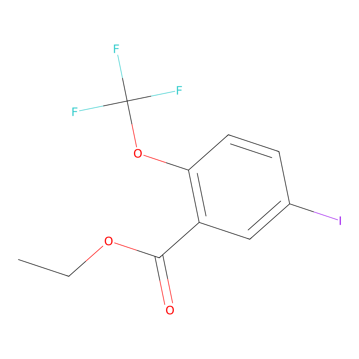 Ethyl 5-iodo-2-(trifluoromethoxy)benzoate molecular structure, CAS 1131587-27-3